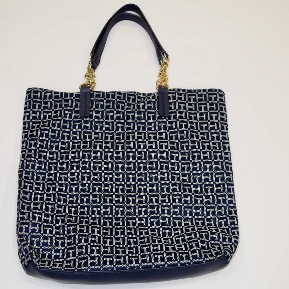 TOMMY HILFIGER navy with logo tote/purse - Picture 2 of 4